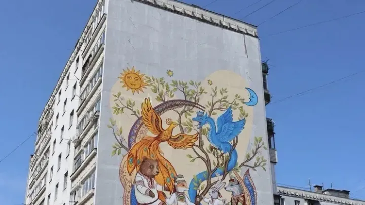 Новый мурал объединил культуры Поволжья
